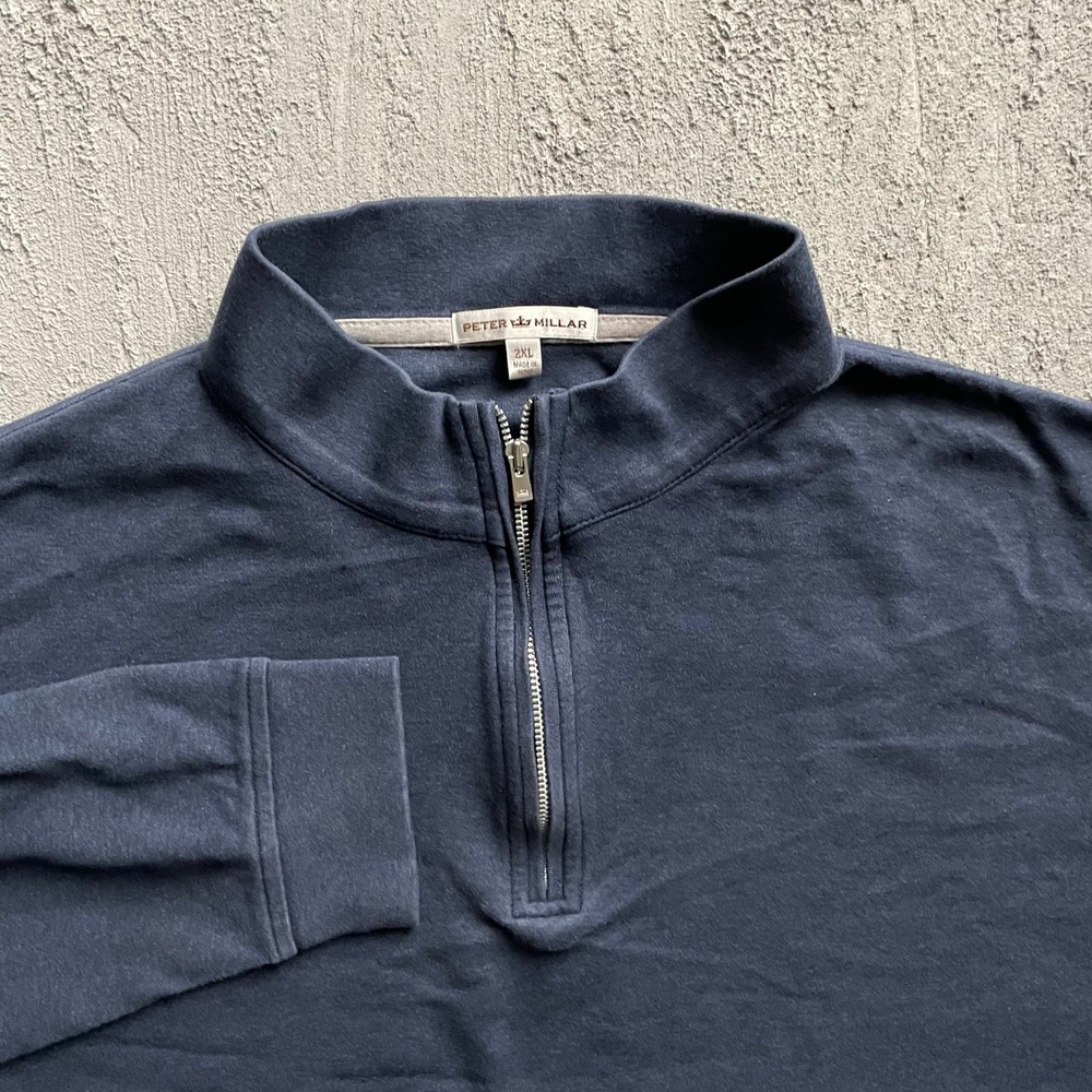 Peter Millar Quarter Zip Pullover Mens 2XL Navy Blue